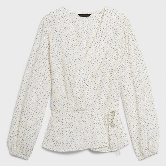 Banana Republic Factory Polka Dot Wrap Top |Size S| - Picture 1 of 8